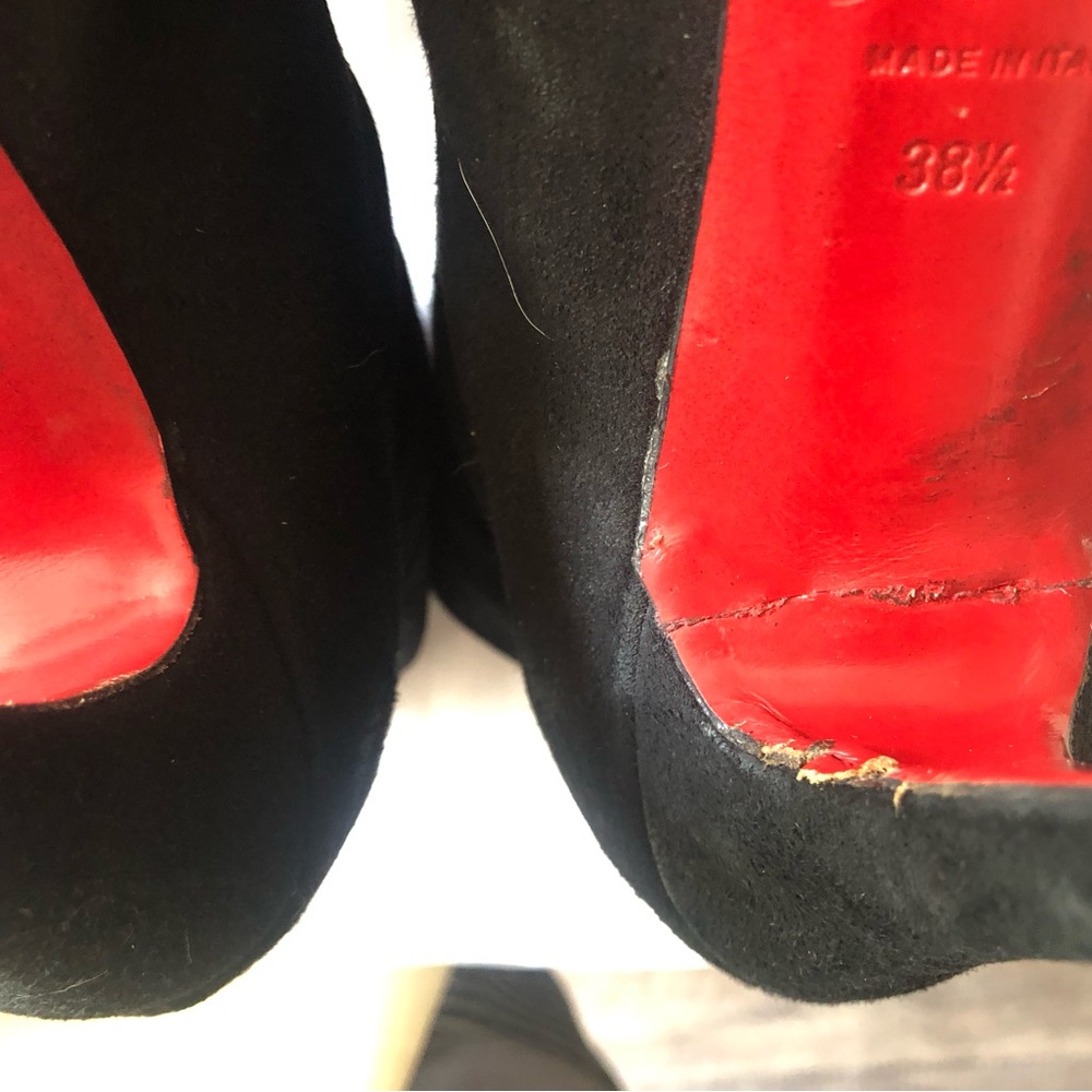 Christian Louboutin Arielle Talon Black Suede Ankle Booties size 38.5 - Picture 8 of 10
